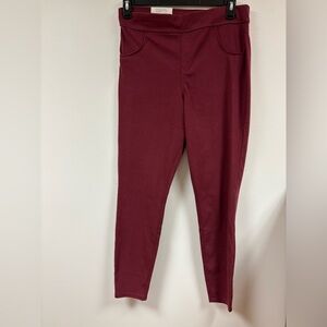 HUE Women's Denim Maroon Leggings